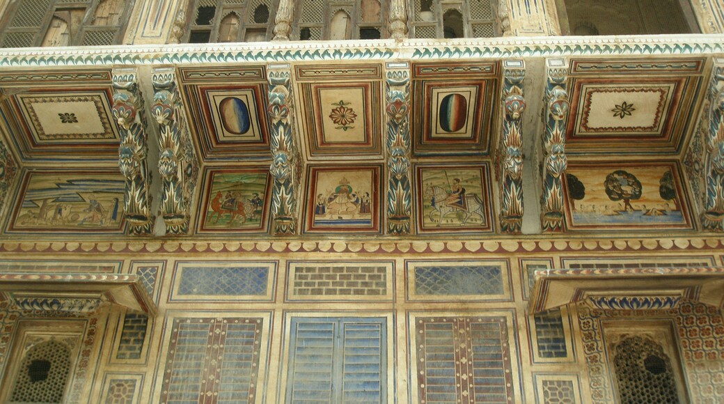 Karauli City Palace, former residence of the royal family. This palace is ornamented with stucco work & frescoes dating from the 18th century