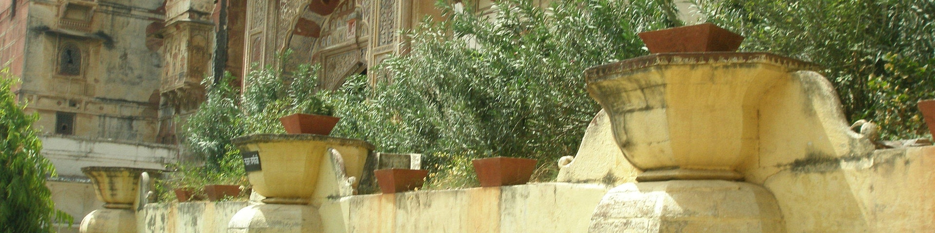 Karauli City Palace, former residence of the royal family. This palace is ornamented with stucco work & frescoes dating from the 18th century