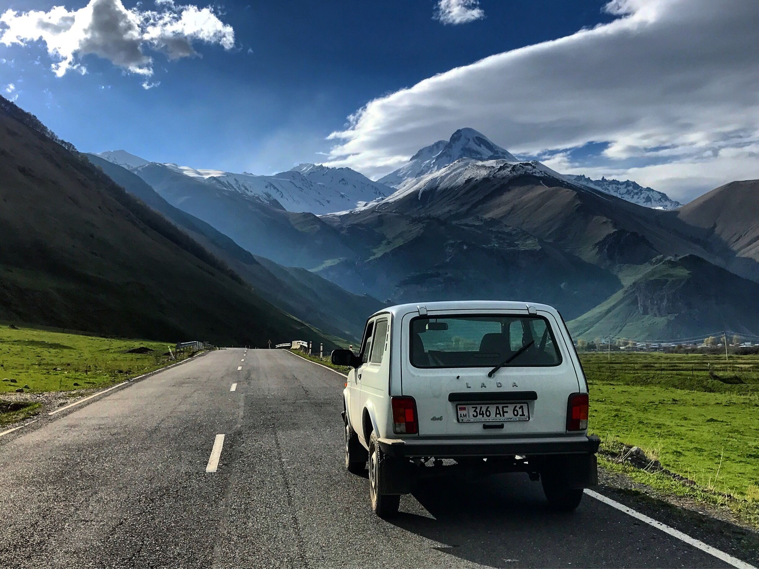 This road through the Sno Valley provides access to hiking in the mountains above Juta. The first few kilometers are paved, but the road quickly turns into a steep and narrow primitive road, which is easily doable in a Russian-built Lada Niva 4x4. #lifeatexpedia #roadtrip #mountains #georgia