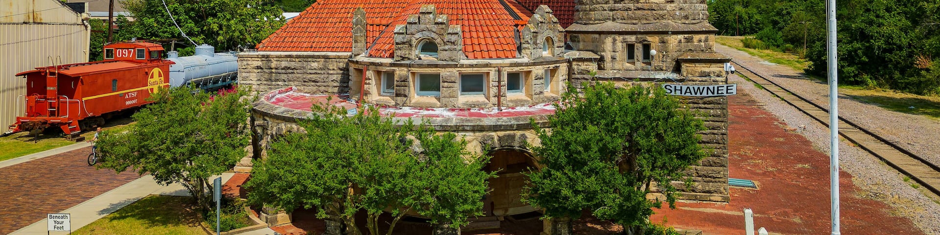 Aerial view of the Santa Fe Depot Museum