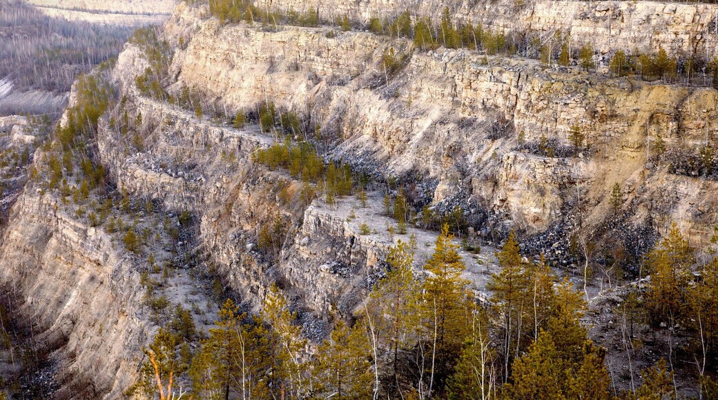 Old Soksky limestone quarry for mining limestone Russia Samara Krasnaya Glinka.