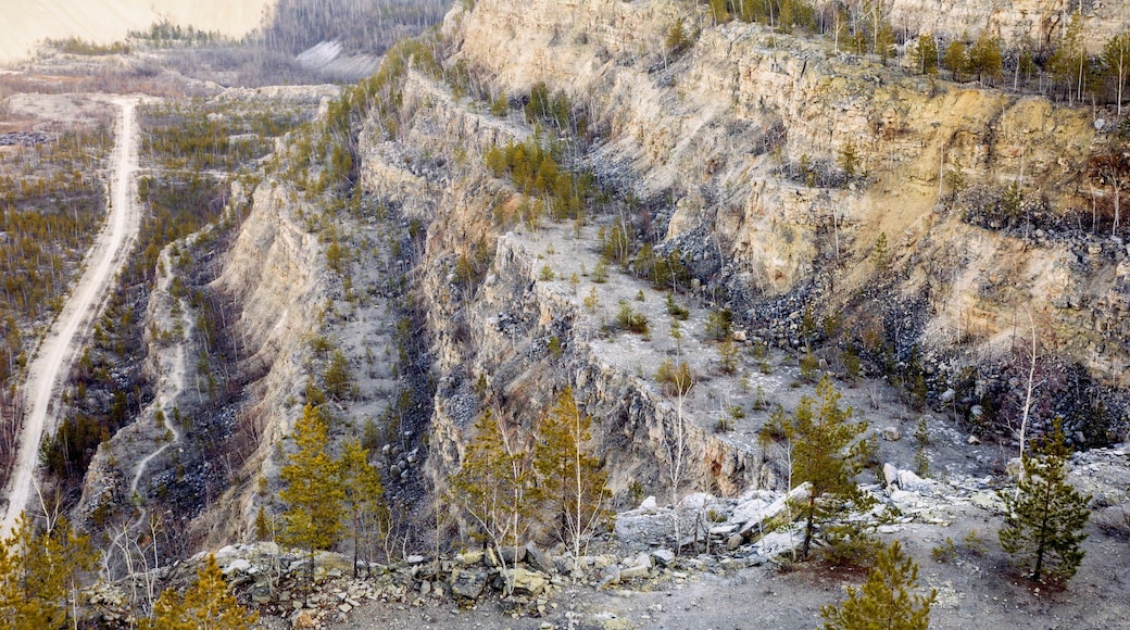 Old Soksky limestone quarry for mining limestone Russia Samara Krasnaya Glinka.