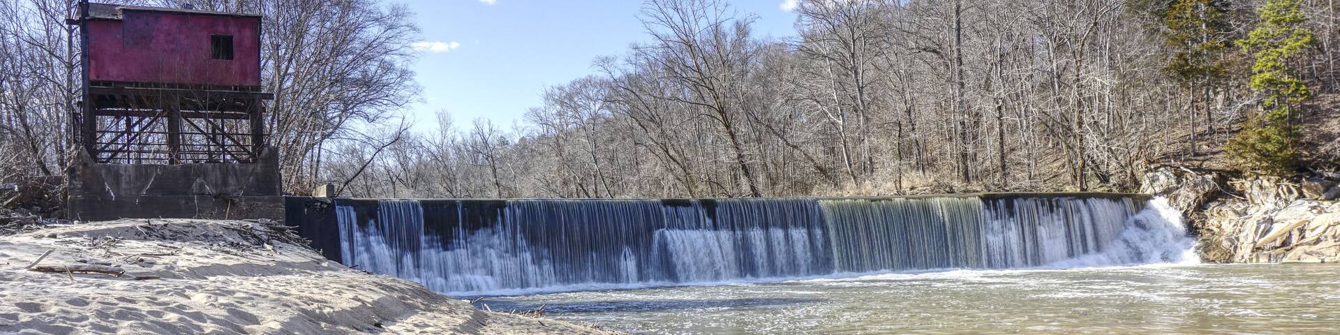 Whittles Mill dam on the Meherrin River in Virginia