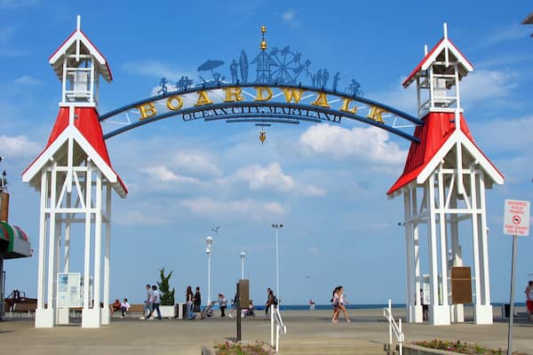 The famous public BOARDWALK sign located at the main entrance of the boardwalk in Ocean City, Maryland.; Shutterstock ID 11362384