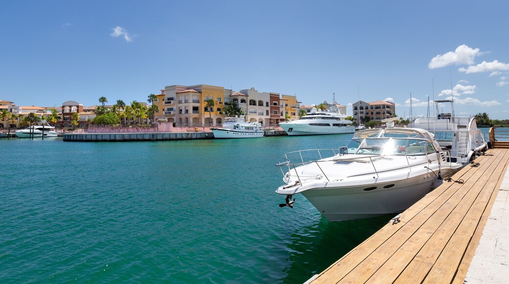 Yachts docked in Cap Cana marina, Dominican Republic