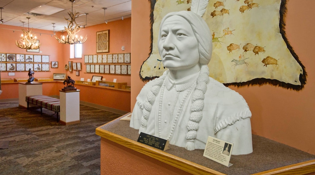 Petrified Wood Gallery showing interior views and a statue or sculpture