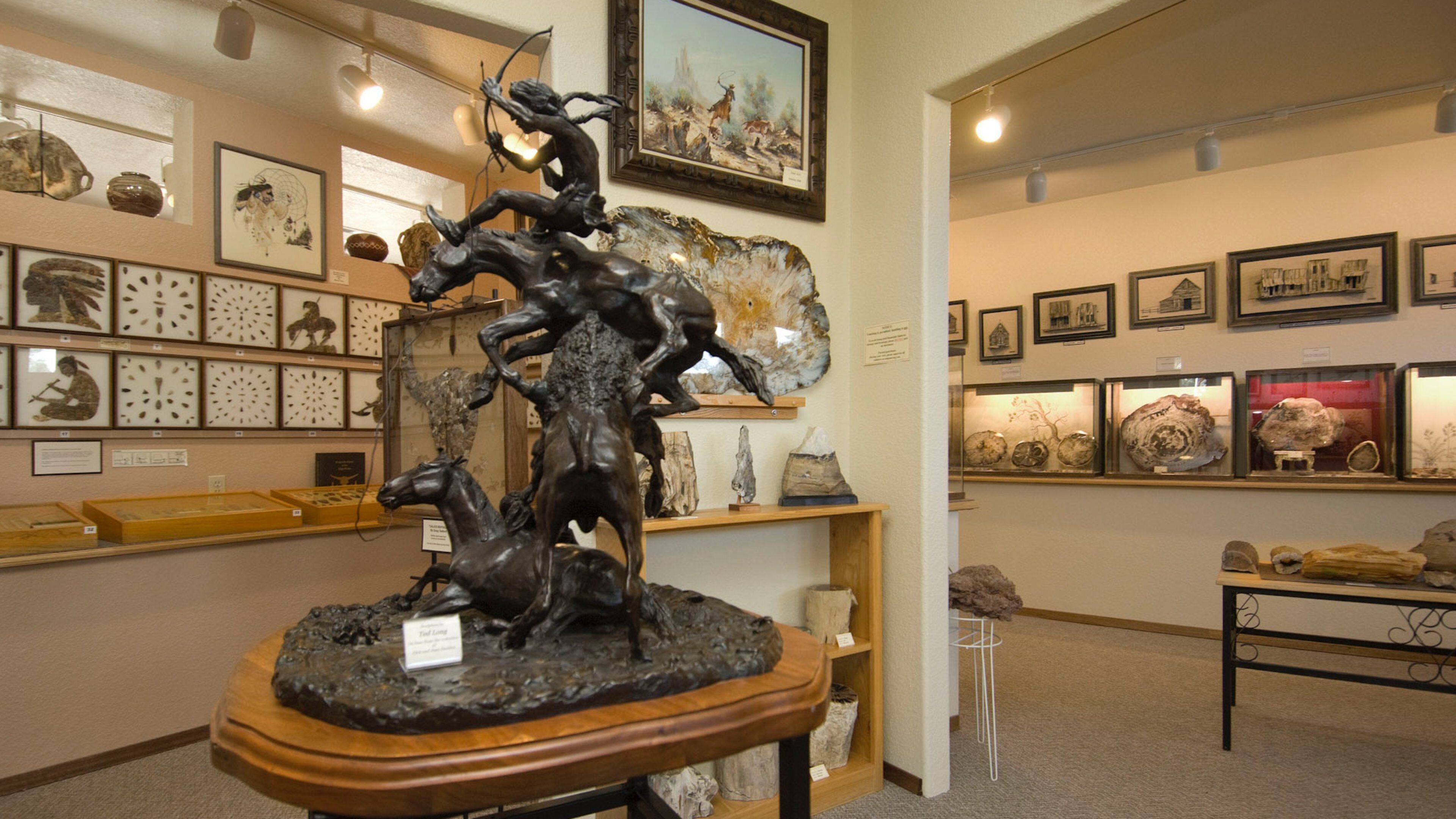 Petrified Wood Gallery which includes a statue or sculpture and interior views