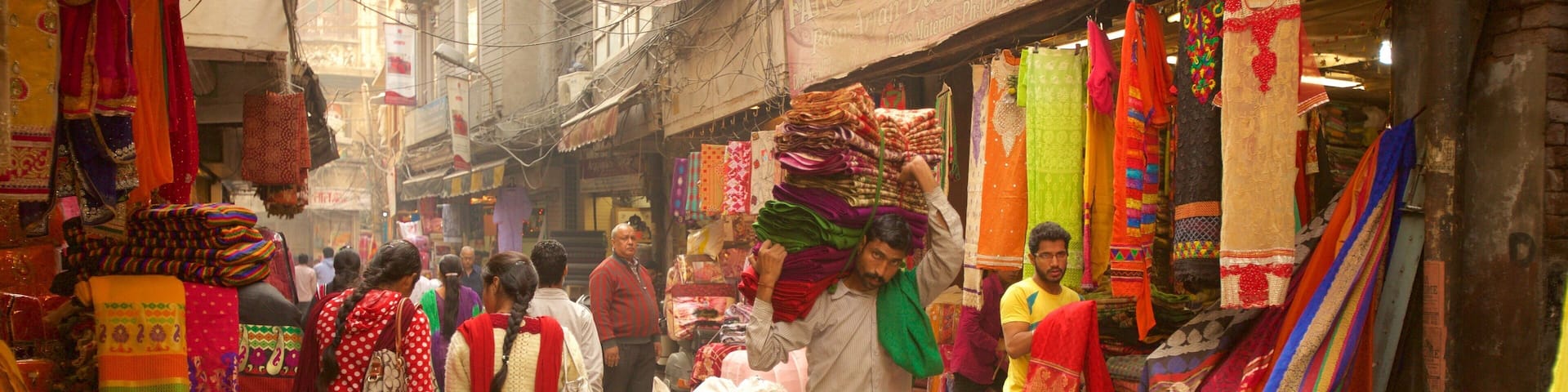 Katra Jaimal Singh Market which includes markets as well as a small group of people