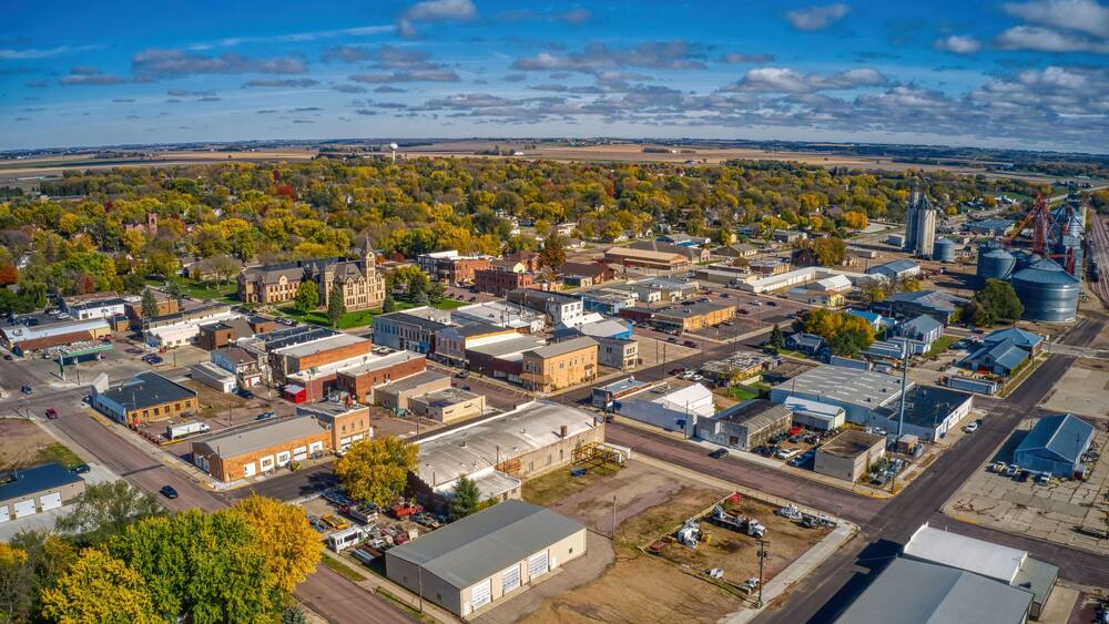 Aerial View of the Sioux Falls Suburb of Canton, South Dakota