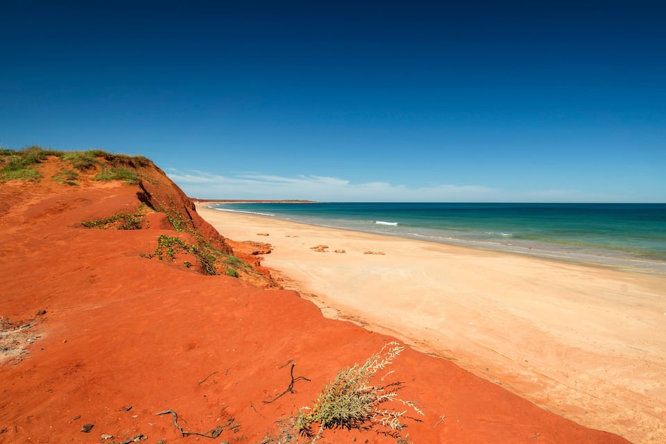 Western Australia - coast line at Dampier Peninsula with sand dune and coastline in morning light