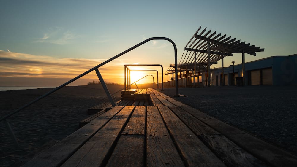 Sunset at Rockaway Beach Boardwalk