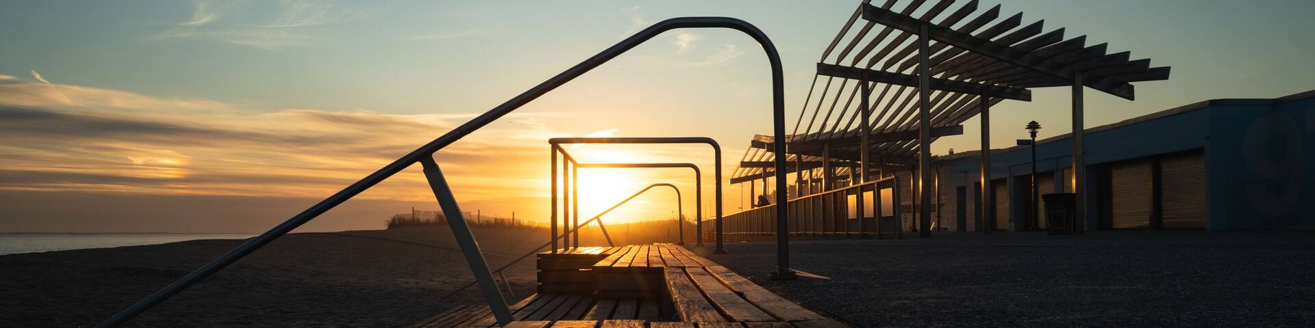 Sunset at Rockaway Beach Boardwalk