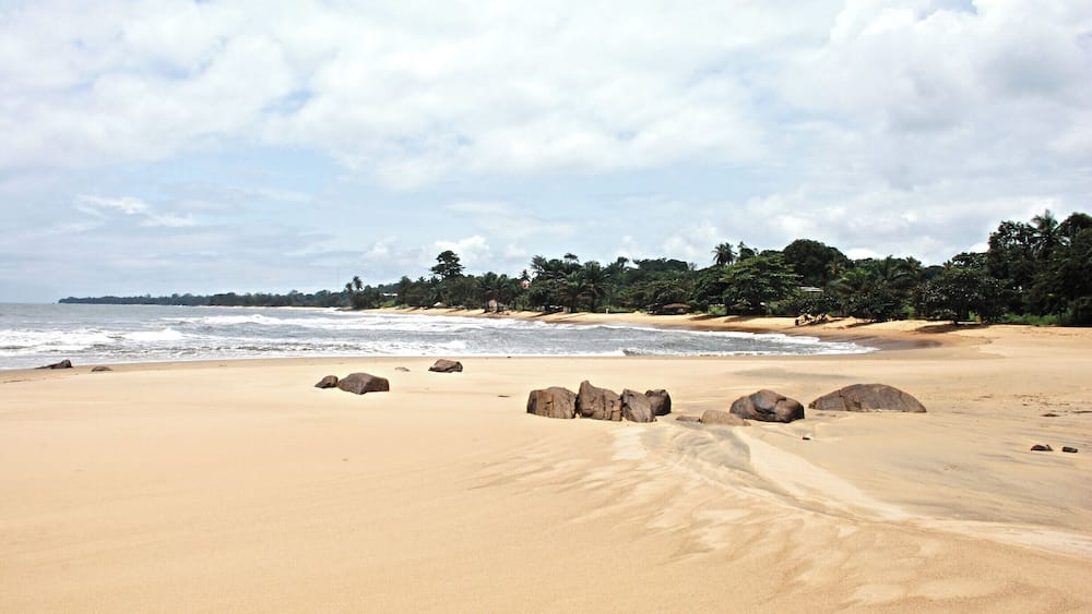 Chutes de la Lobé: the (beautiful) beach nearby.