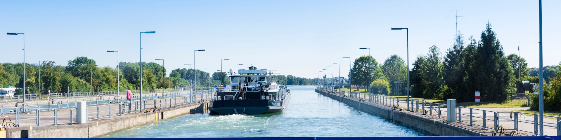 Rhine lock at Iffezheim Baden Württemberg, Germany