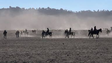 Lots of people offering horseback ride from
Carpark to the temple for 100k rupiah each