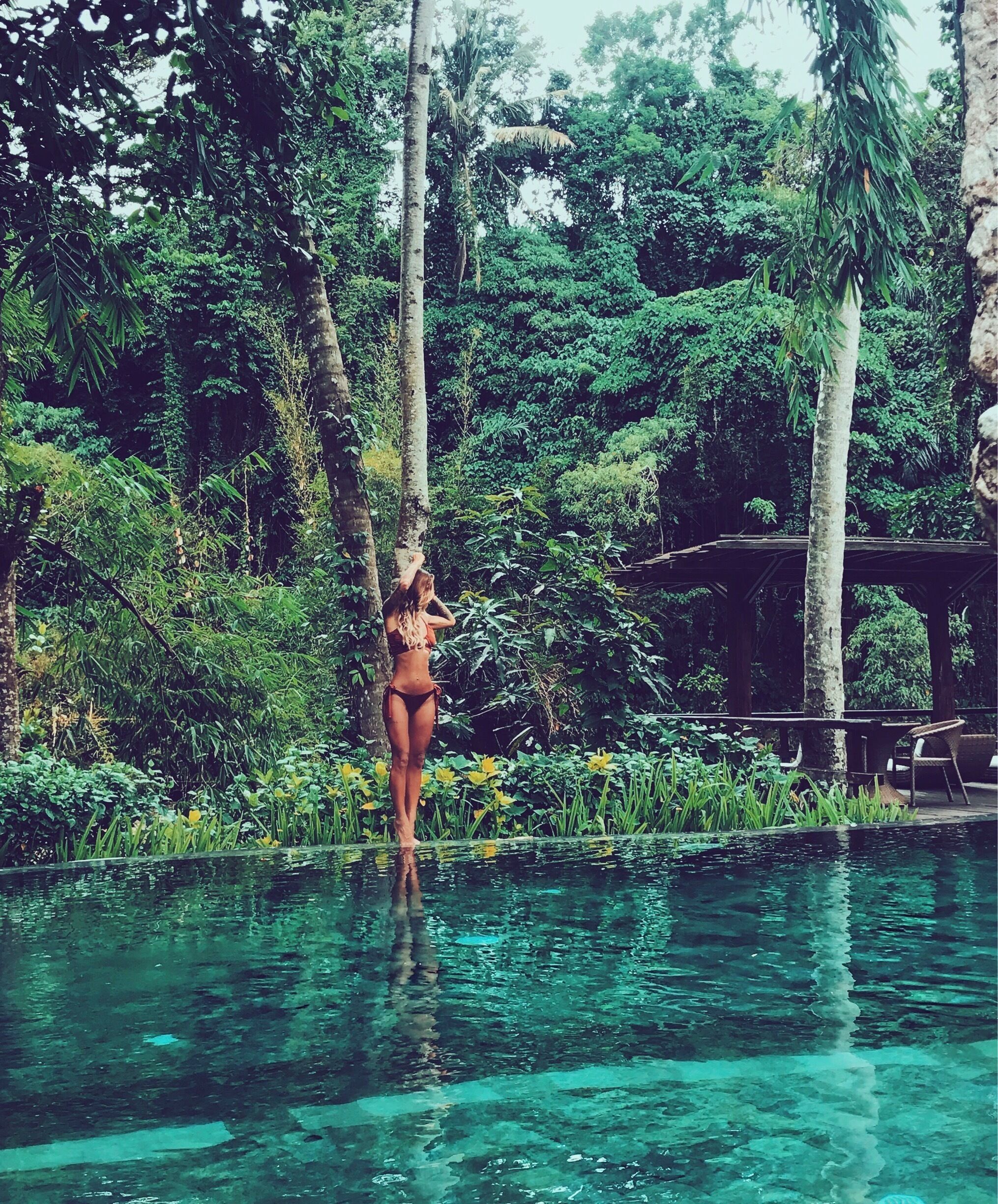 The beautiful retreat called fivelements in the heart of Ubud jungle 💚🌴🌺#green #jungle #pool #travel #nature 