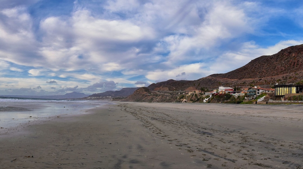 La Mision Valley landscapes and Beach in Mexico on the West Coast a small canyon near the Pacific Ocean that houses the Door of Faith and Buena Vida Orphanage, South of Tijuana, Mexico.