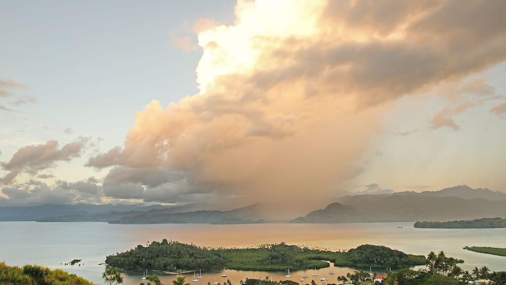 Savusavu marina and Nawi islet, Vanua Levu island, Fiji