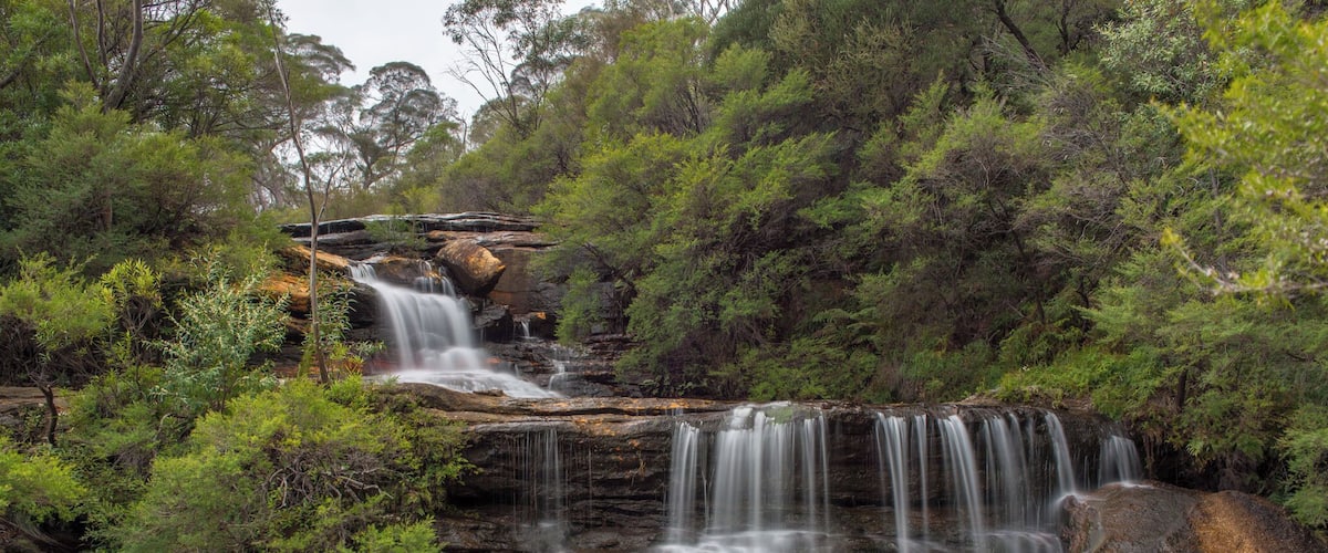 Wentworth Falls consists of several individual water falls and I find this one (the second) the most pretty. It's a bit of a climb down but worth it.