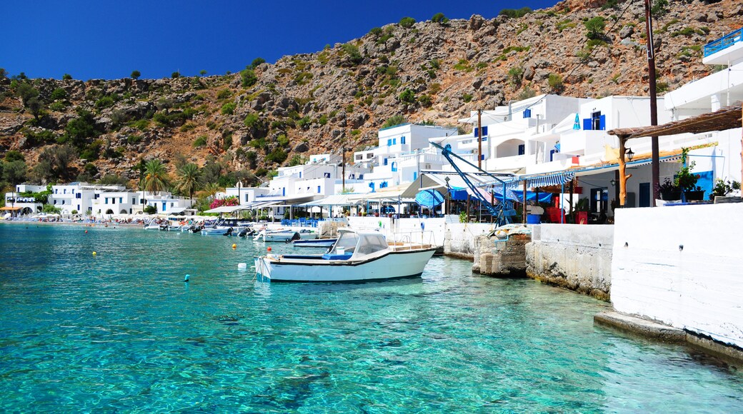 Greek coastline village of Loutro in southern Crete