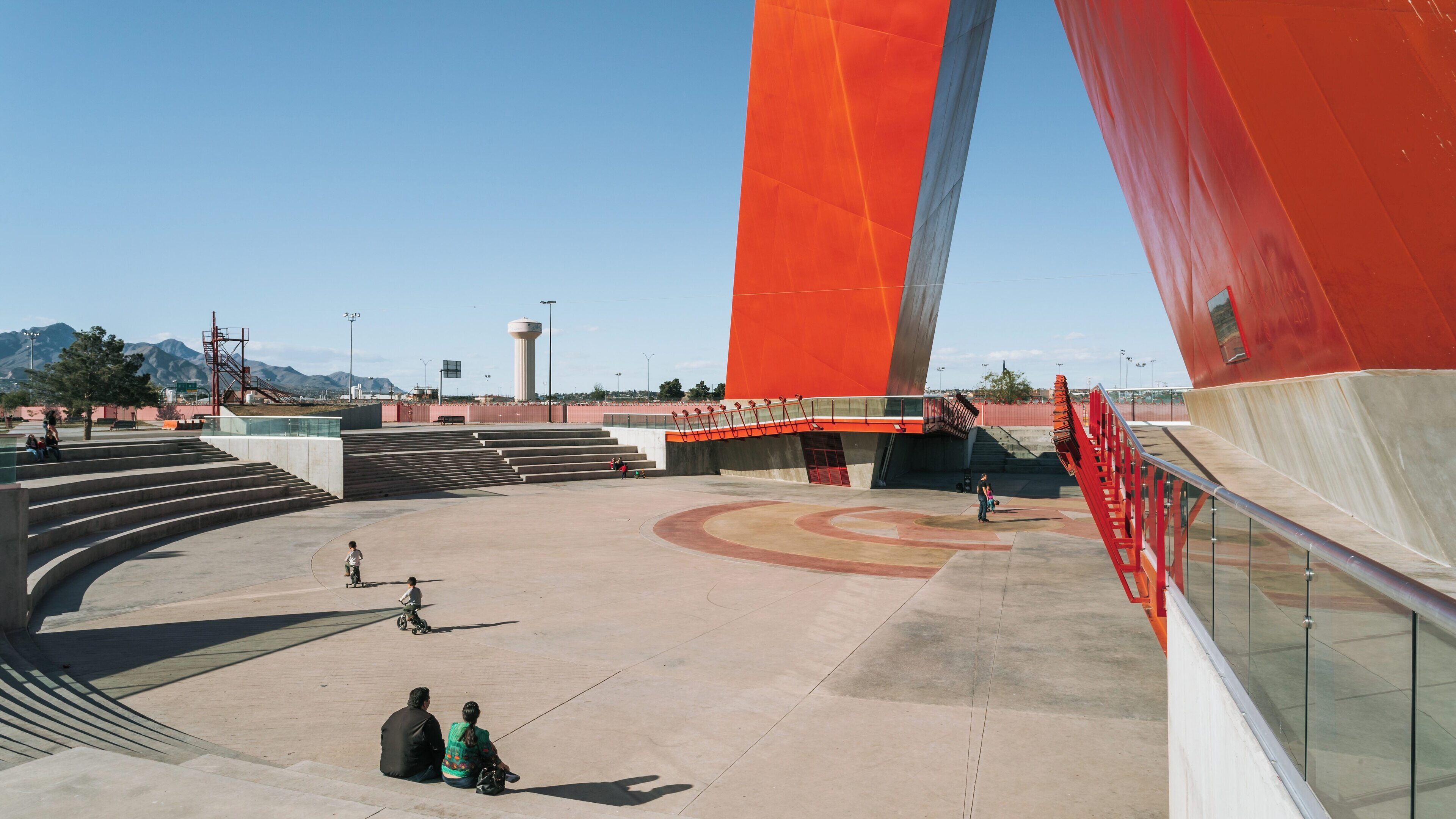 Monument Mexicanidad in Ciudad Juarez showcases cultural heritage and community activity in Chihuahua, Mexico