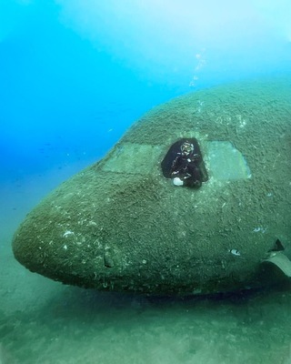 A sunken Airbus cargo plane lies 18 meters deep just off the coast of Kusadasi, Turkey. This incredible dive site acts as an artificial reef, and attracts wildlife back to the area.
#LocalSecrets #Turkey #SCUBA
