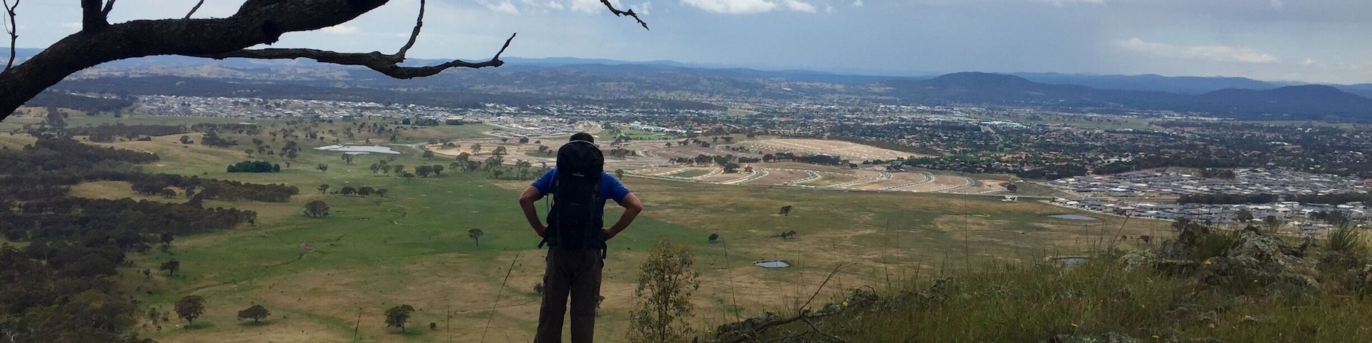 We stopped to take in the view on our way to One Tree Hill on the Centenary Trail.  Beginning in the village of Hill, the out and back trip was approximately 8.8K. #OneTreeHill #CentenaryTrail #Hill #ACT Australia #hiking