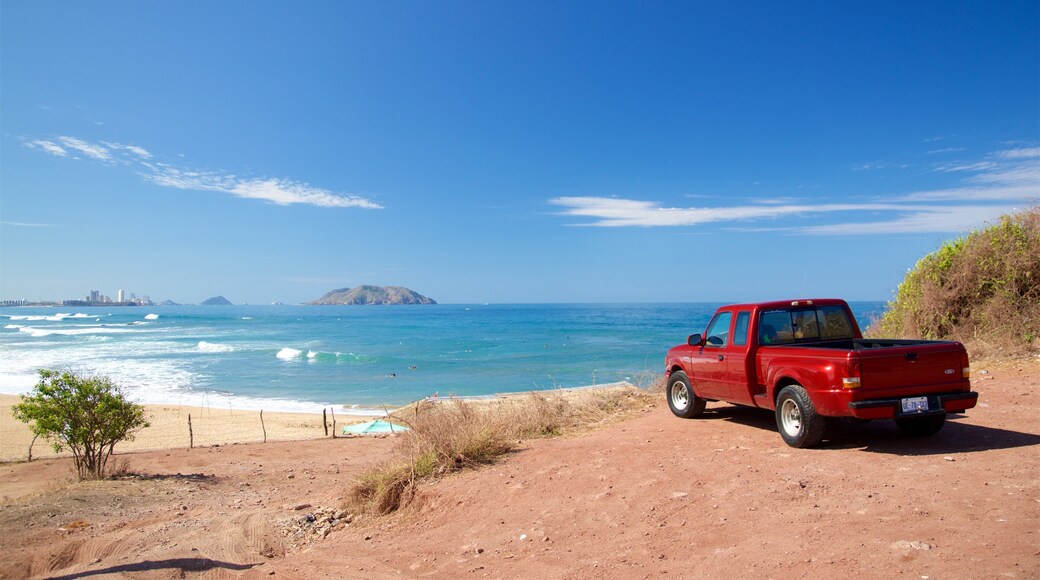 Mazatlan som viser landskap, utsikt og sandstrand