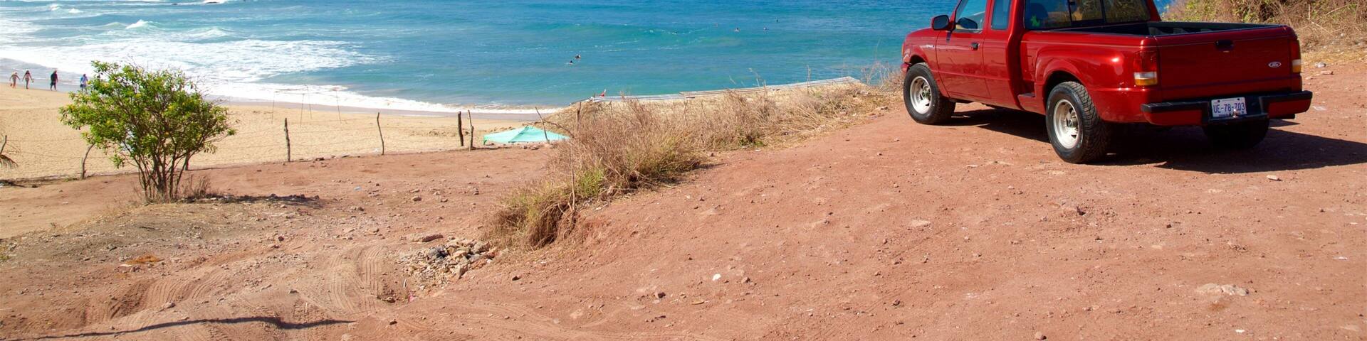 Mazatlan which includes general coastal views, views and a beach