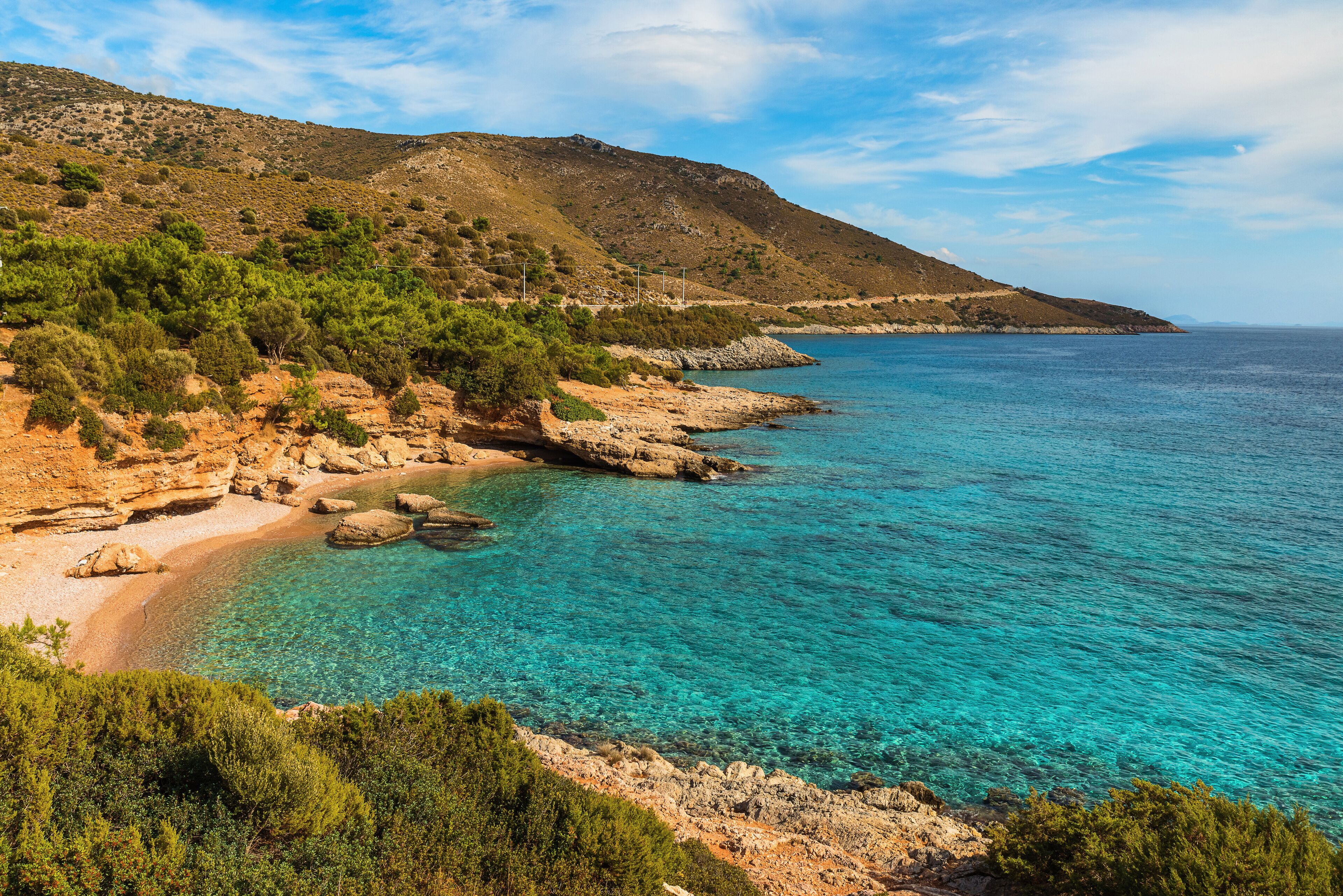 Palamutbuku beach in Datca Peninsula, Mugla region, Turkey on Aegean sea. Popular summer vacations destination