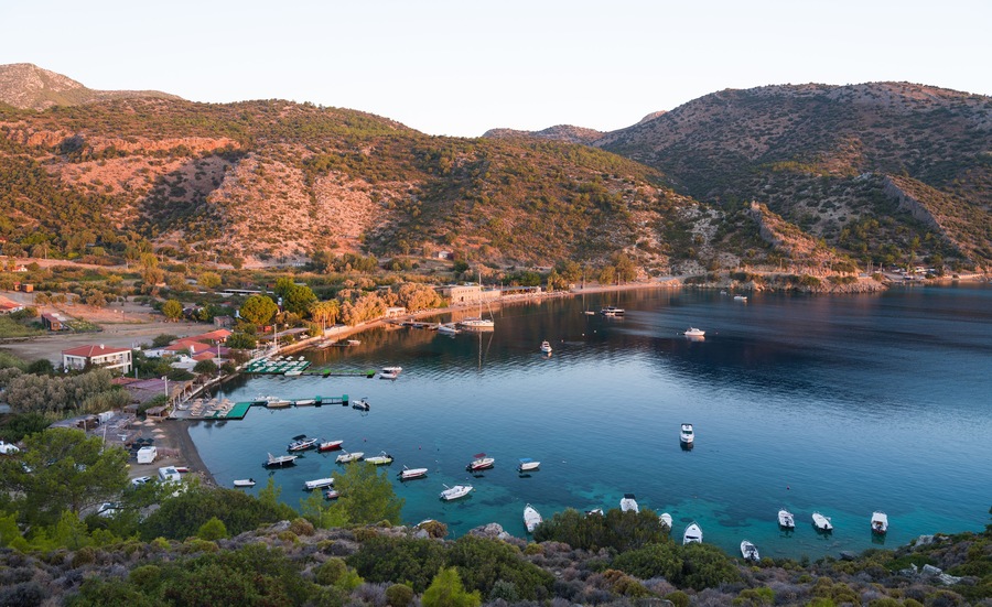 Kargi bay at sunrise. Datca district of Mugla province in Turkey