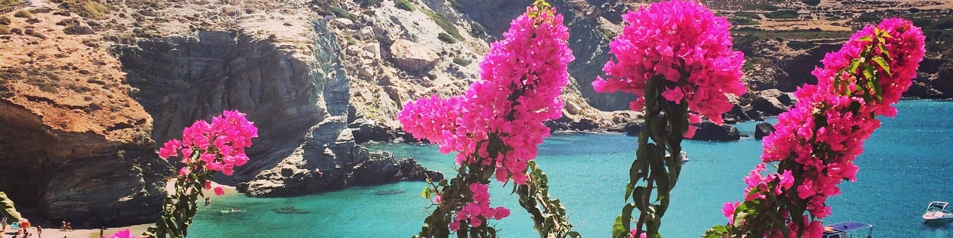 View of Agkali beach #colorful