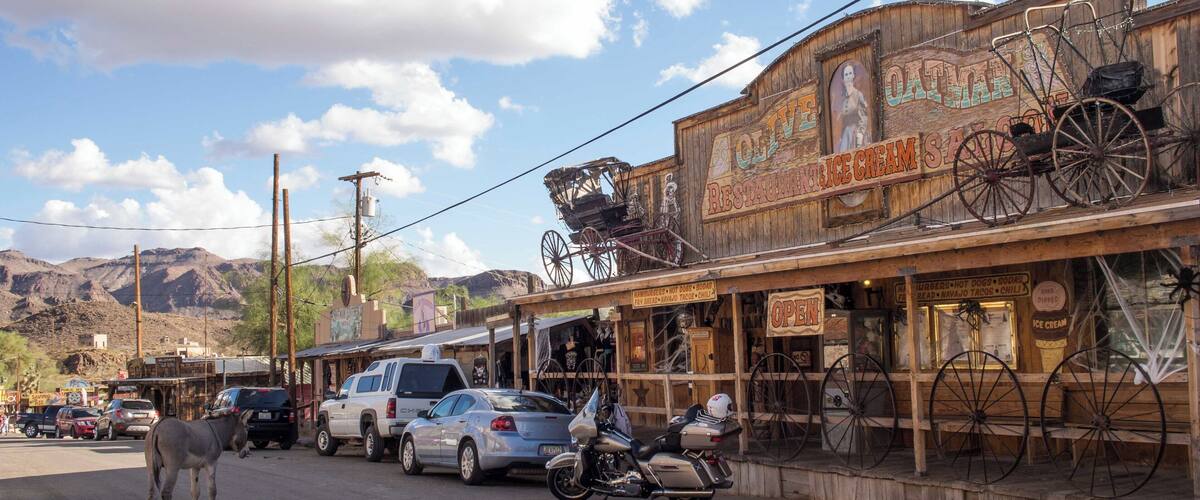 Along the old Route 66 you can find little gems such as the old mining town of Oatman. The scenic route winds it's way along the cliffs and the views are breathtaking! The old highway and the towns along it give you a glimpse of the past. The little town is also famous for it's wild roaming donkeys, which are the descendants of those used by miners long ago.