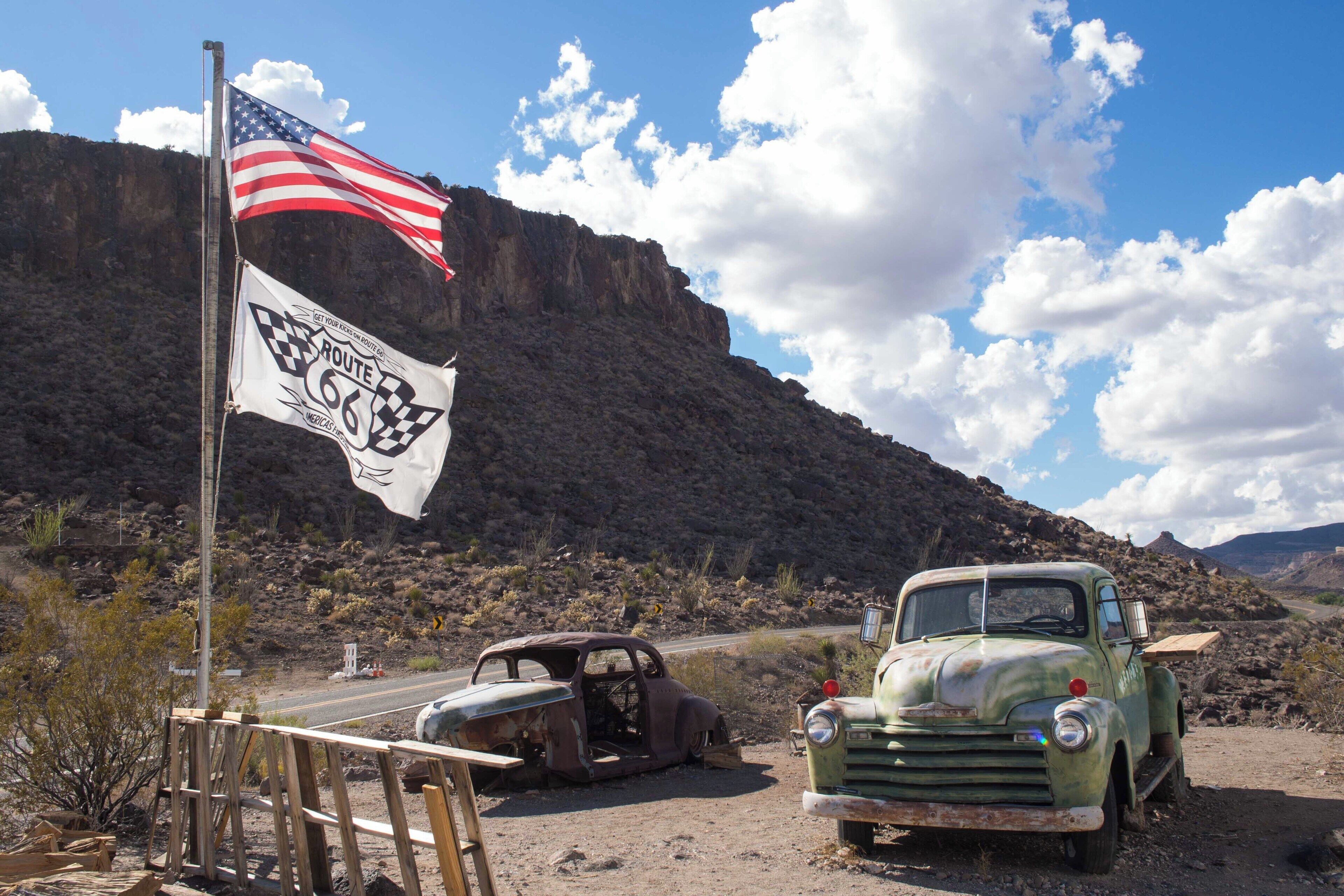 Along the old Route 66 you can find little gems such as the old mining town of Oatman. The scenic route winds it's way along the cliffs and the views are breathtaking!