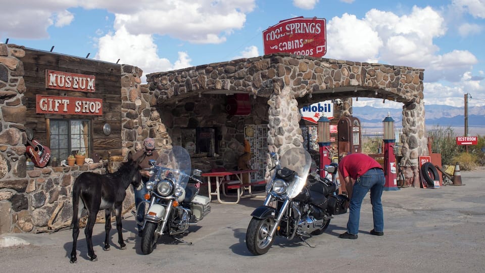 Along the old Route 66 you can find little gems such as the old mining town of Oatman. The scenic route winds it's way along the cliffs and the views are breathtaking! The old highway and the towns along it give you a glimpse of the past.