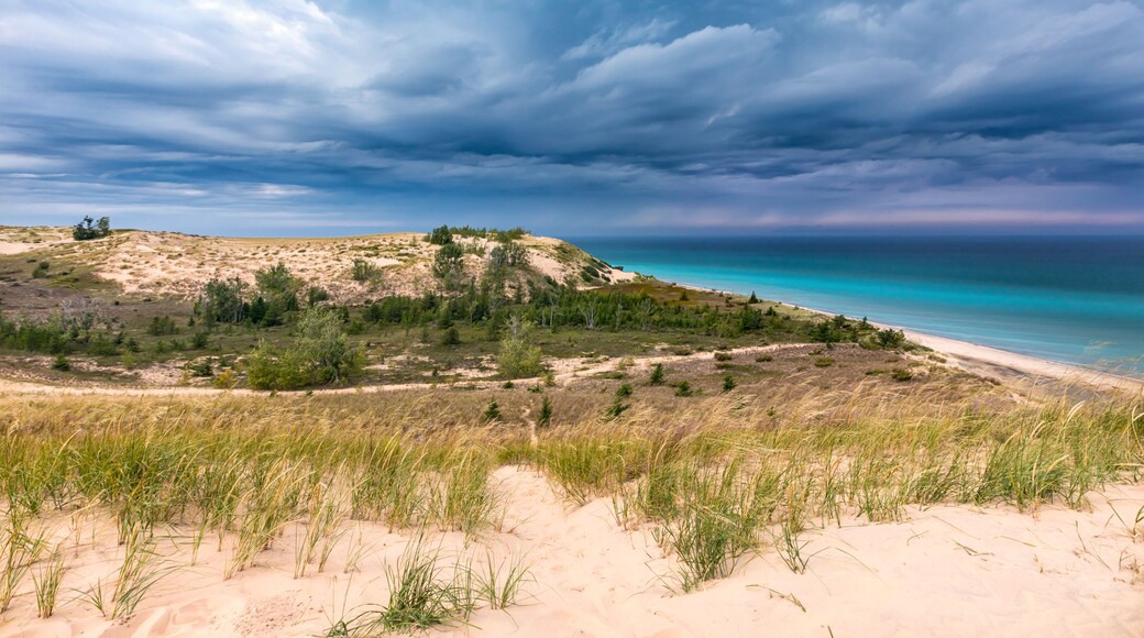 Storm Clouds Over Sleeping Bear Dunes and Lake Michigan, USA