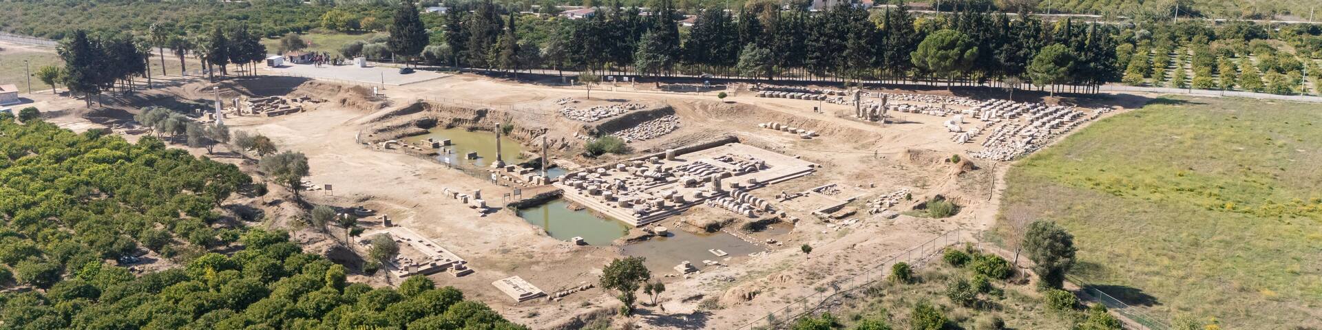 Scenic views of Claros (Klaros, Clarus), which was an ancient Greek sanctuary on the coast of Ionia.