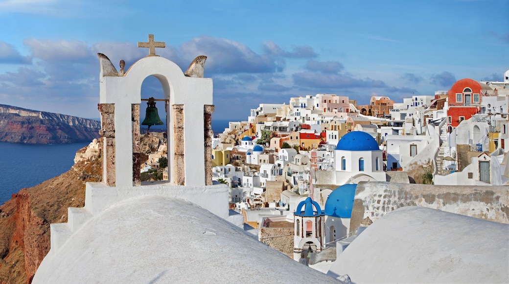 Santorini - The panorama of Oia with the churches