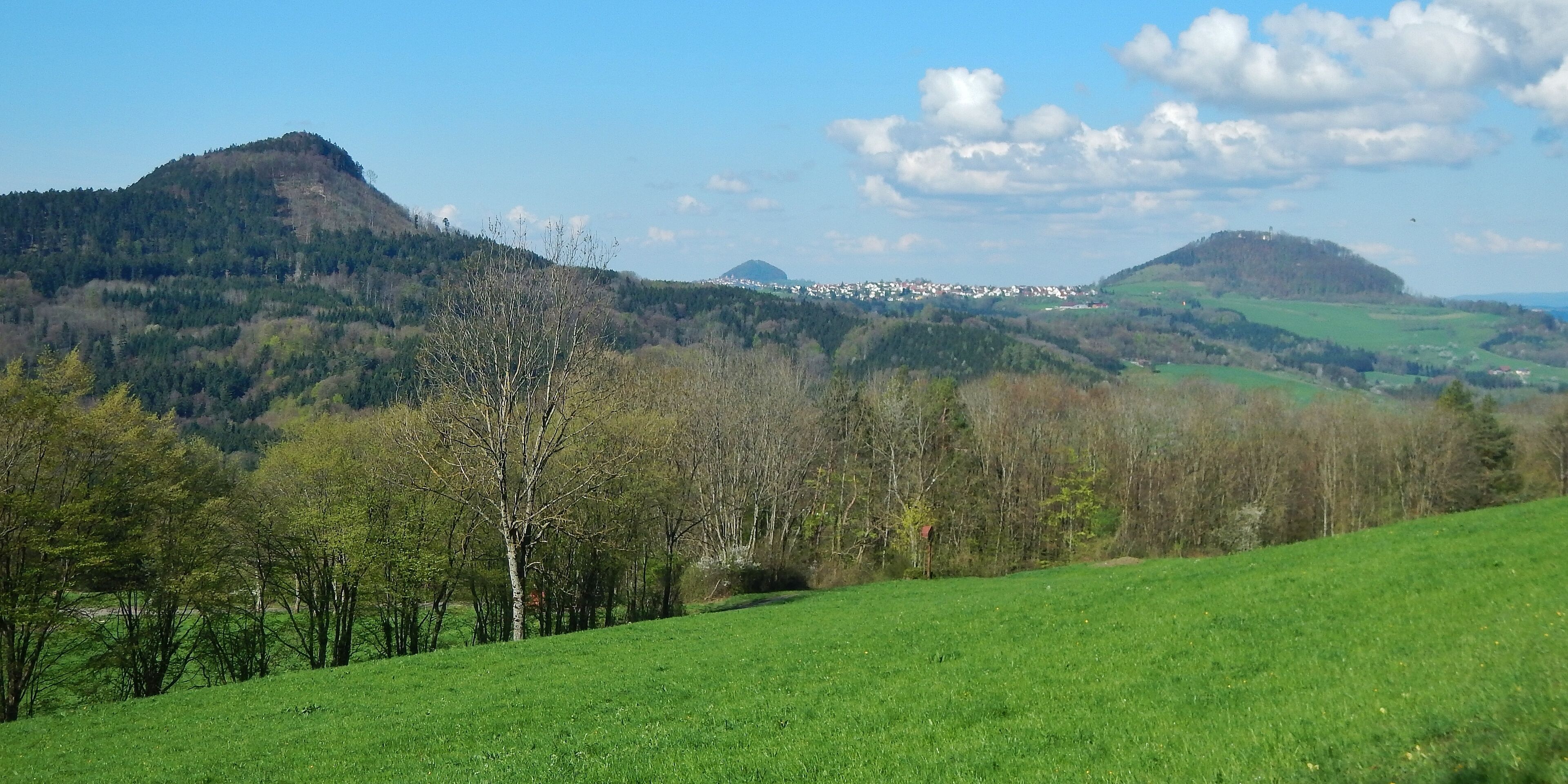 Blick auf die 3 Kaiserberge (Stuifen, Hohenstaufen im Hintergrund, Rechberg)