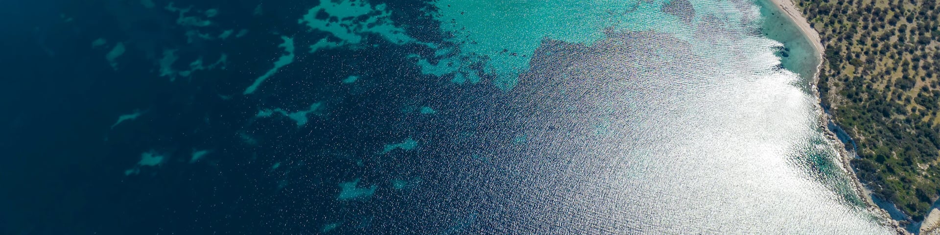 Pen - Kalem Island view with aerial drone. Dikili - Izmir - Turkey