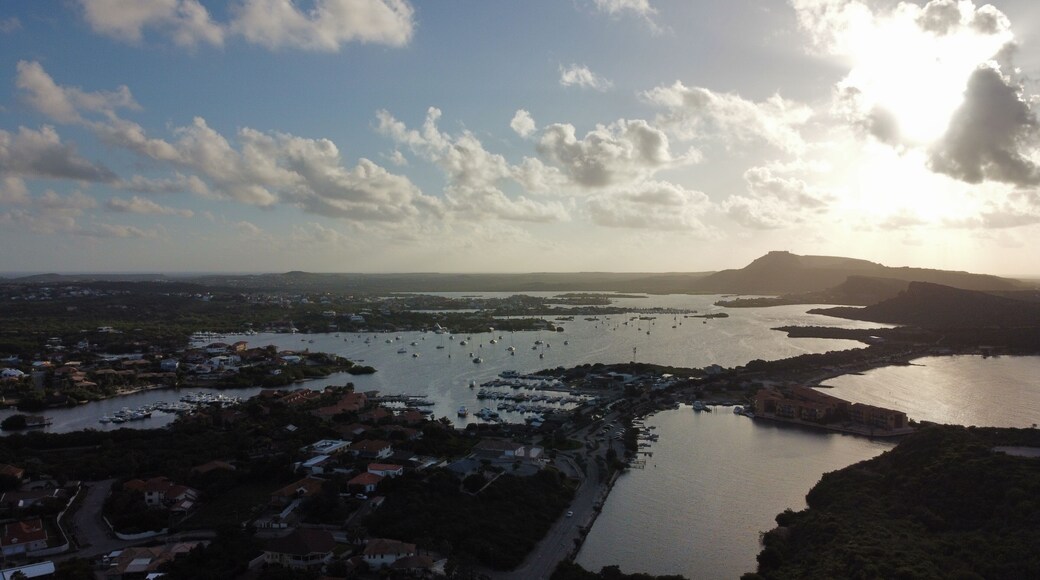 Aerial shot of Jan Thiel beach in Curacao