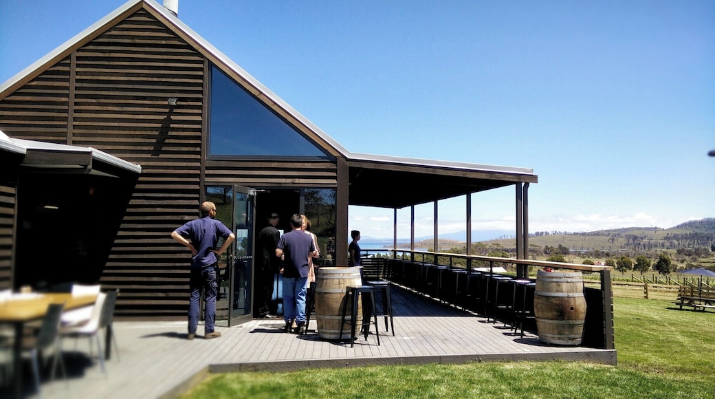 Just 45 minutes from Hobart, Dunalley is a small town by the sea with a canal and swing bridge separating it from the Tasman Peninsula.
Affected but also in a way spared from annihilation which could have befallen them in the disastrous fires that roared through the area in January 2013, Bangor Wine & Oyster Shed sits above the town, overlooking Bangor Vineyard, Blackman Bay, Marion Bay and Norfolk Bay where some of Australia's best oysters are grown.
Now it is a stop on the way to or from Port Arthur or a retreat after work on Friday nights when it is open in summer until 9.00pm. Award winning wines, cheese & antipasto platters and dishes of the day plus great coffee make this one of my favourite weekend call-bys.
Visit their site: http://www.bangorshed.com.au