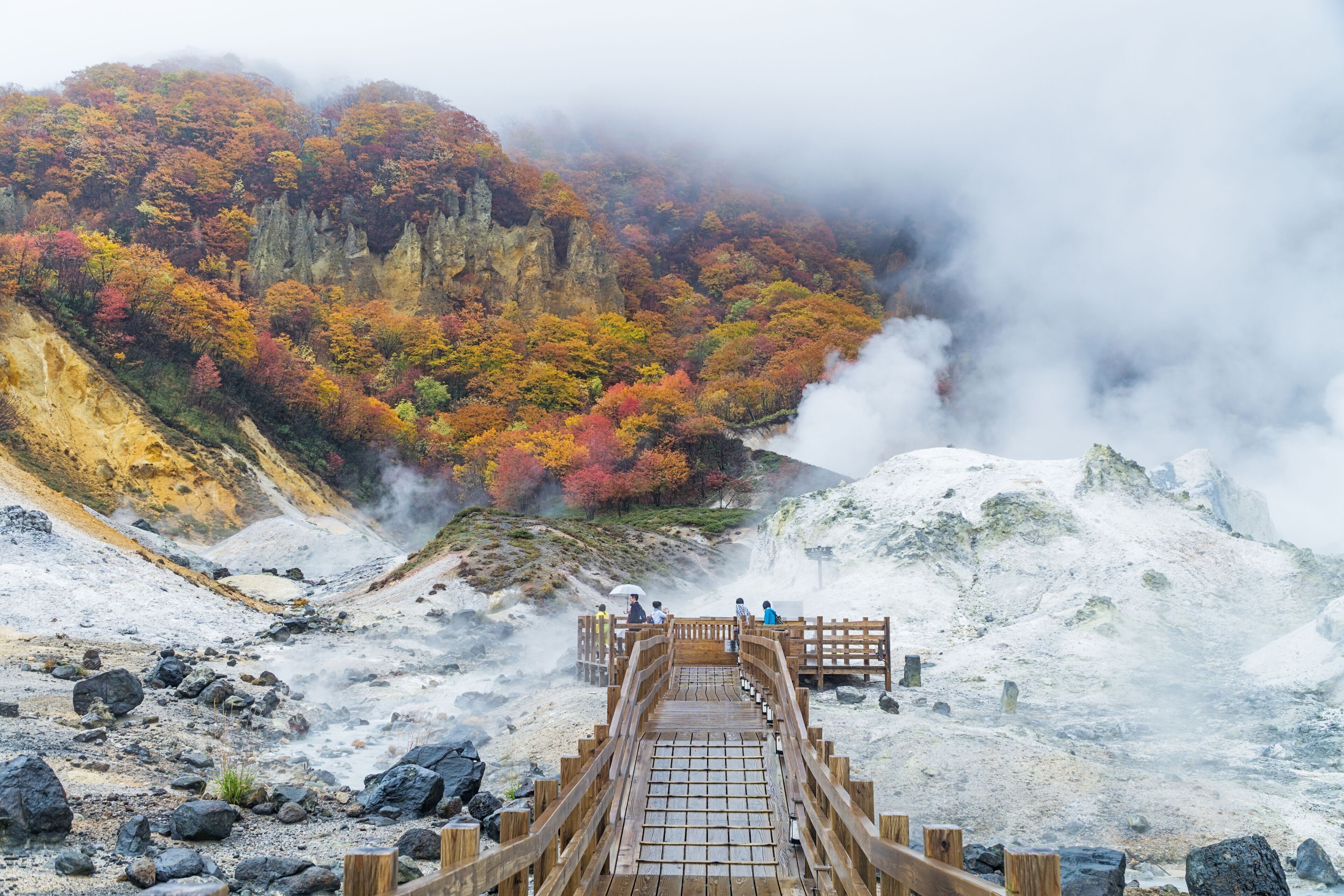 Noboribetsu Onsen in Autumn, Hokkaido, Japan