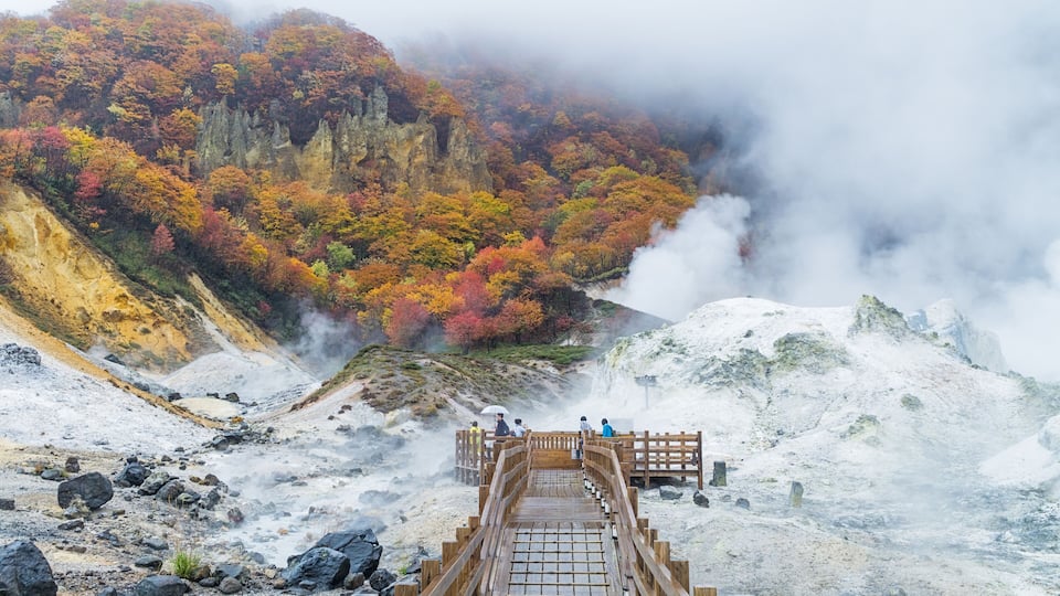 Noboribetsu Onsen in Autumn, Hokkaido, Japan