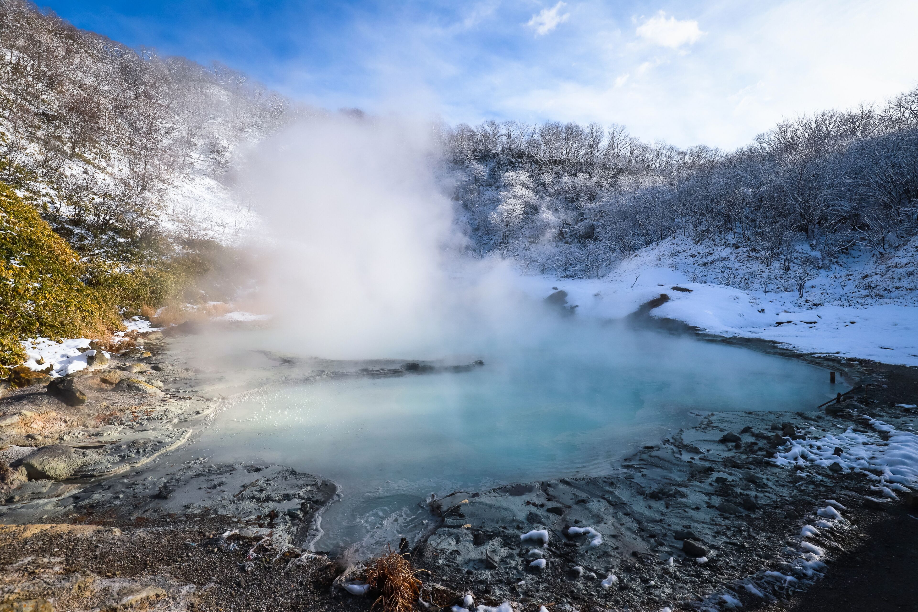 natural landscape of Noboribetsu Onsen and Oyunuma Pond