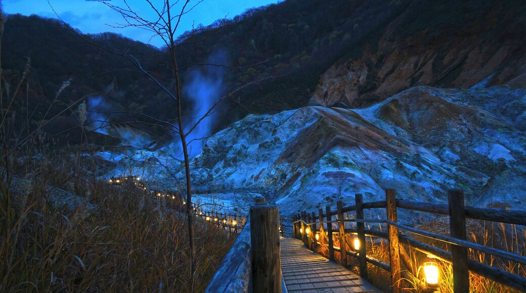 At Jigokudani in Noboribetsu Onsen, Noboribetsu, Hokkaido prefecture, Japan.