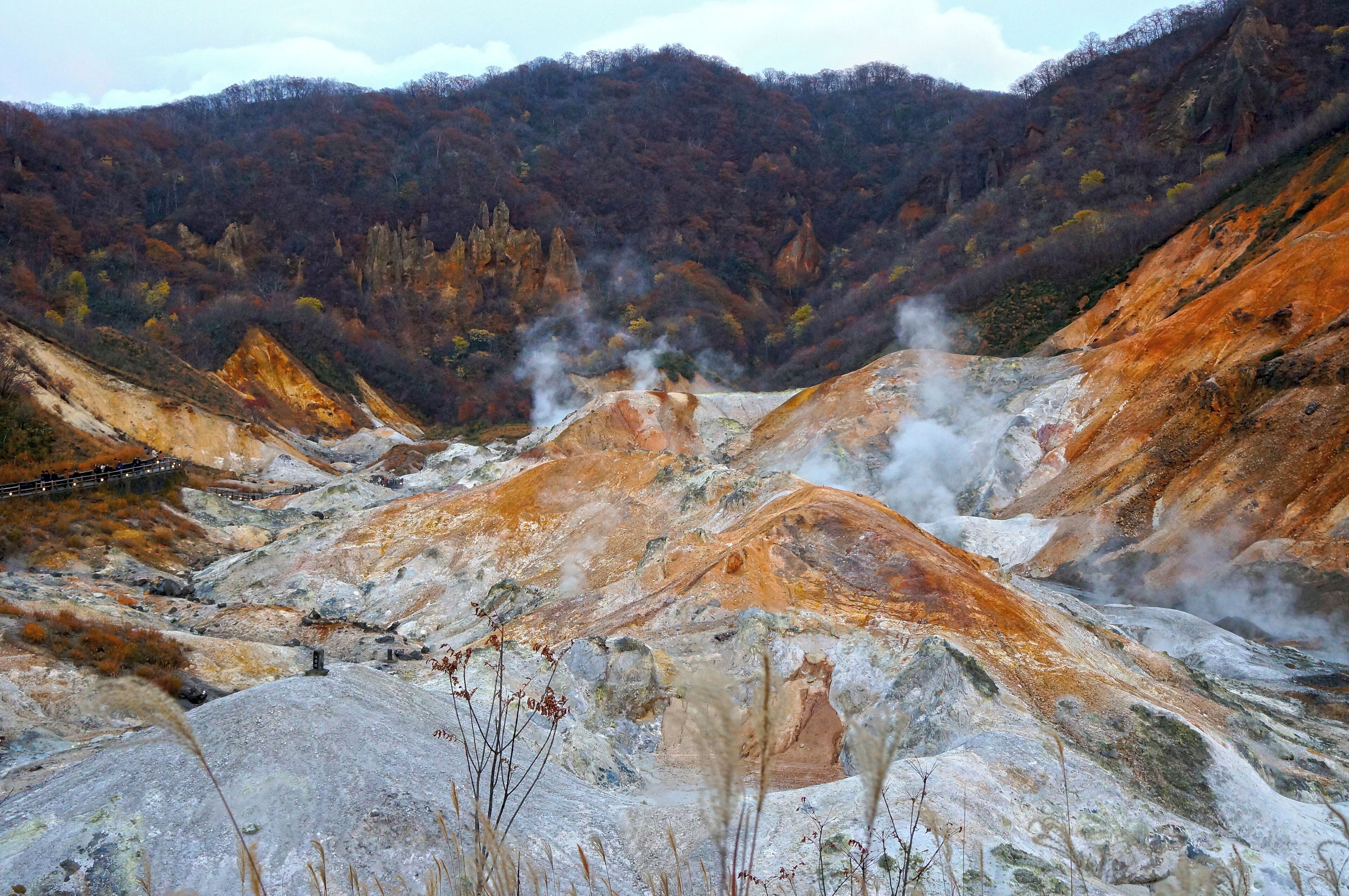 At Jigokudani in Noboribetsu Onsen, Noboribetsu, Hokkaido prefecture, Japan.