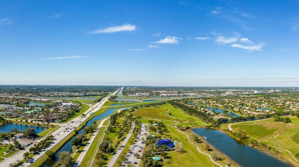 Aerial panorama Vista View Park Davie FL