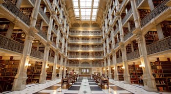 Peabody Institute of the Johns Hopkins University featuring heritage elements and interior views