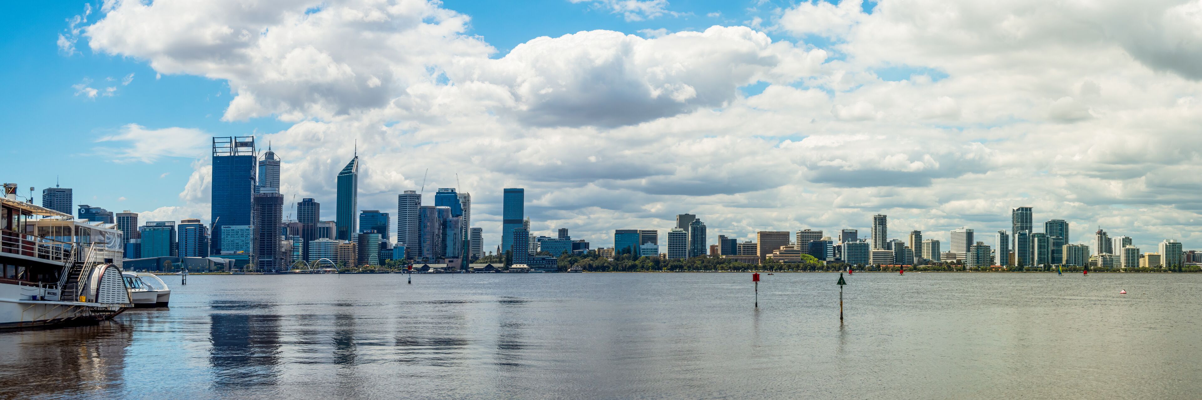 Perth, WA Australia - 10-22-2021 From Elizabeth Quay in Perth WA you can catch a ferry to South Perth for shopping, restaurants or go to the Zoo.